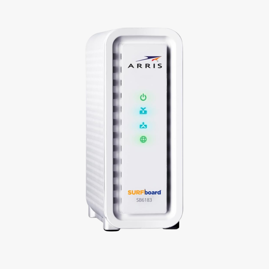 ARRIS SURFboard SB6183 White DOCSIS 3.0 Cable Modem Front View