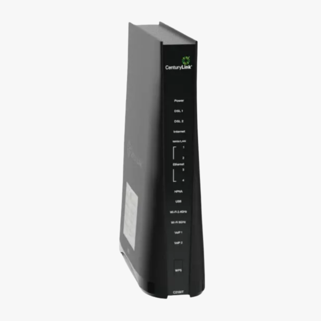 Technicolor C2100T CenturyLink Modem | Dual-Band Gigabit VDSL2/Fiber Gateway black side view